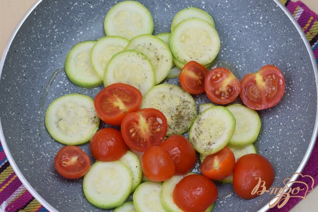 Макароны с кабачком, соусом Песто и морепродуктами Макароны с кабачком, соусом Песто и морепродуктами
