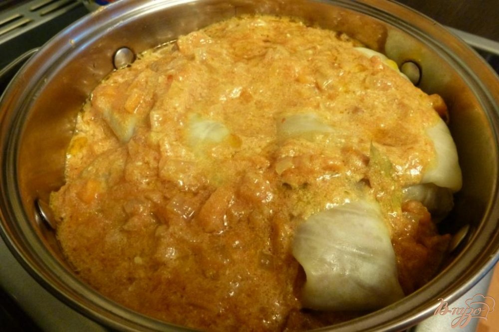 Голубцы с фаршем, шампиньонами и бурым рисом Голубцы с фаршем, шампиньонами и бурым рисом