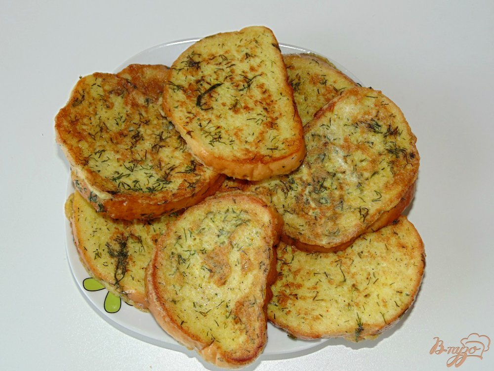 Яичные гренки с укропом Яичные гренки с укропом