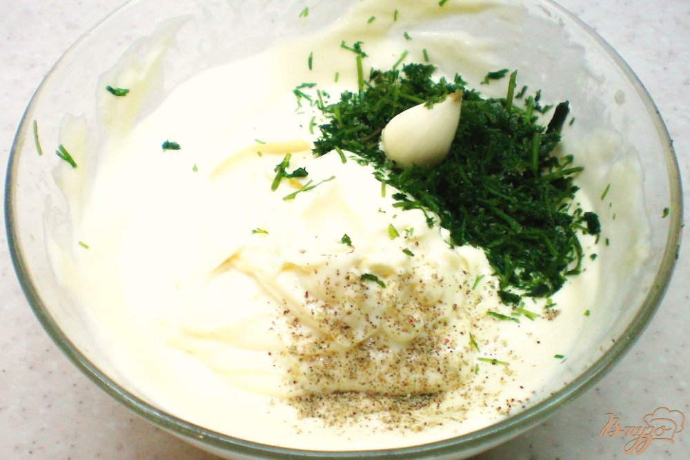 Домашний майонез с чесноком и укропом Домашний майонез с чесноком и укропом