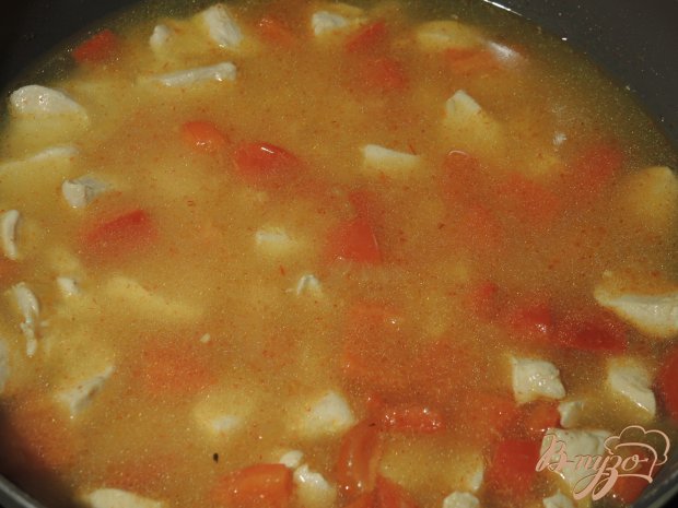 Паэлья с курицей и морепродуктами Паэлья с курицей и морепродуктами