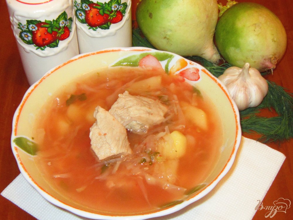 Щи с квашенной капустой и репой Щи с квашенной капустой и репой