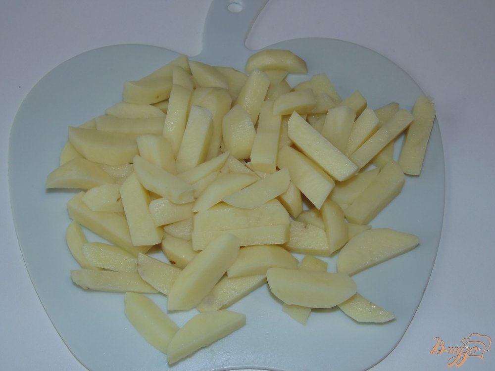 Жареный картофель с шампиньонами и луком Жареный картофель с шампиньонами и луком