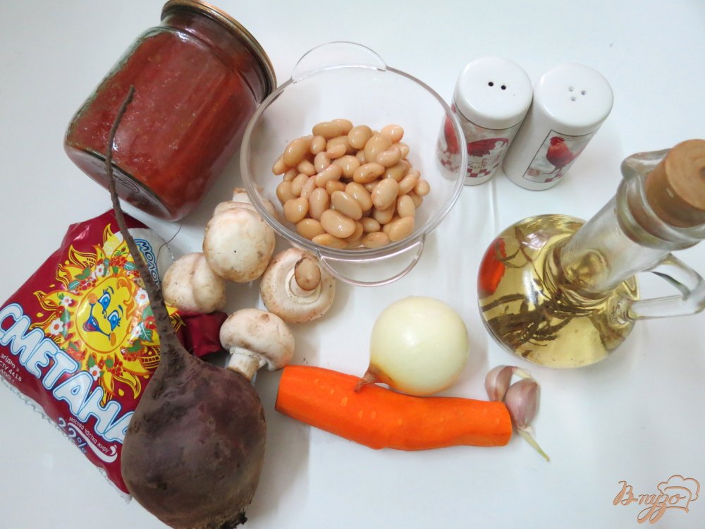 Свекольник с фасолью и грибами Свекольник с фасолью и грибами
