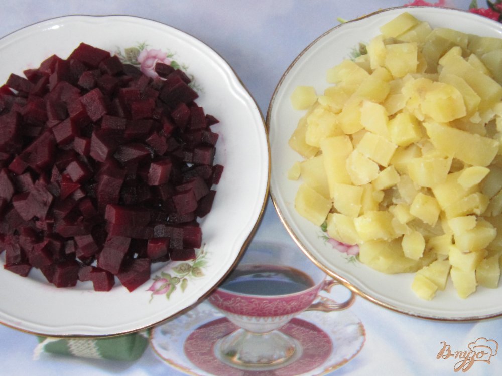 Винегрет с маринованными вешенками Винегрет с маринованными вешенками