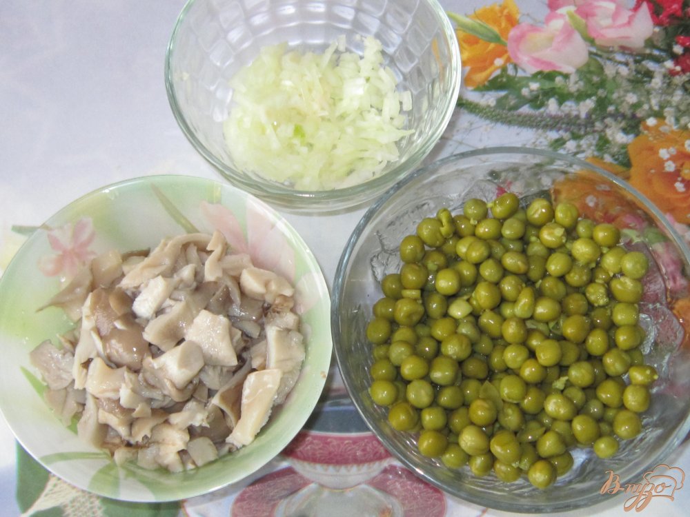 Винегрет с маринованными вешенками Винегрет с маринованными вешенками