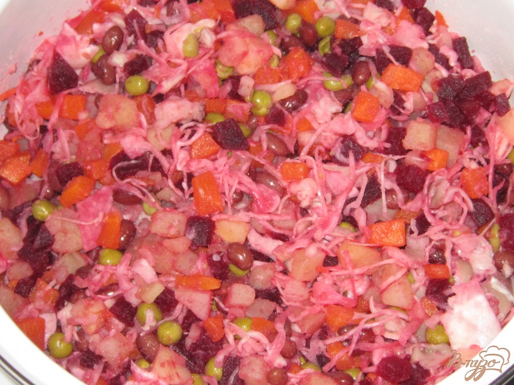 Винегрет с маринованными вешенками Винегрет с маринованными вешенками