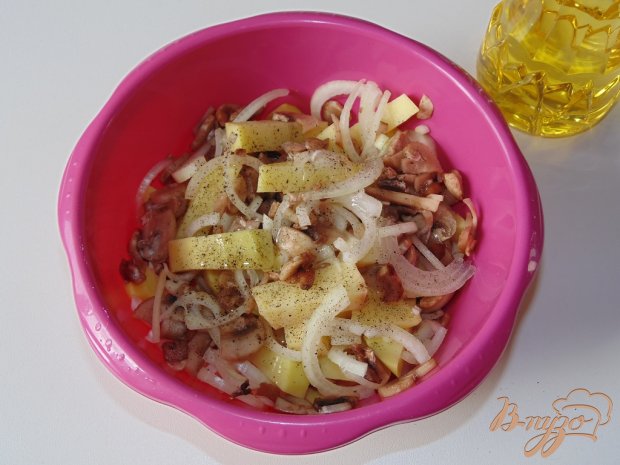 Картофель с шампиньонами запеченный в рукаве Картофель с шампиньонами запеченный в рукаве