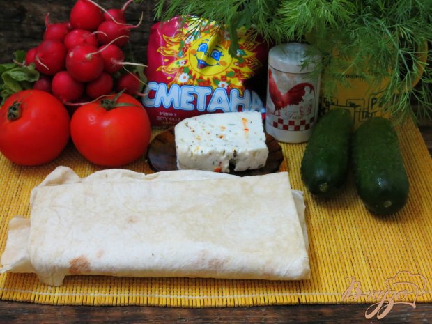 Лаваш с творогом и овощами Лаваш с творогом и овощами
