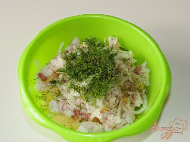 Картофель с салом и луком в рукаве Картофель с салом и луком в рукаве