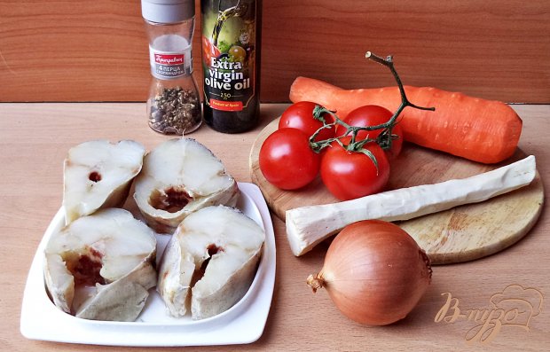 Минтай с овощами и хреном Минтай с овощами и хреном