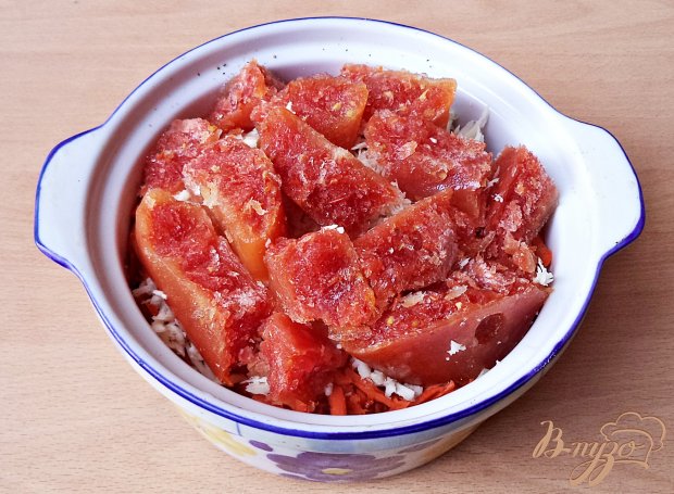 Минтай с овощами и хреном Минтай с овощами и хреном