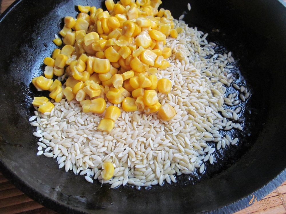 Паста орзо с кукурузой и курицей Паста орзо с кукурузой и курицей