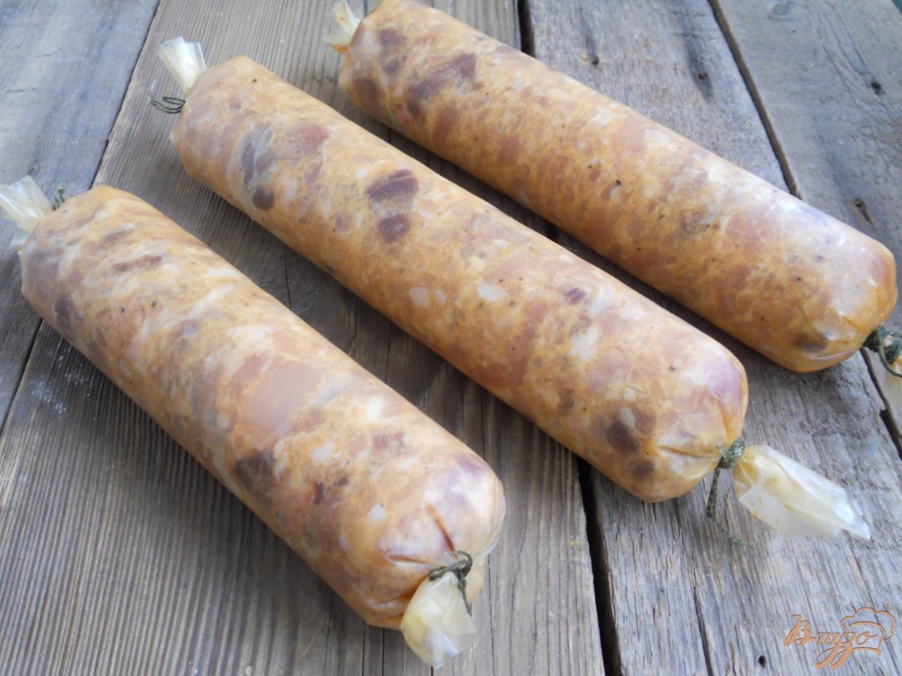 Домашняя колбаса из курицы с языком Домашняя колбаса из курицы с языком