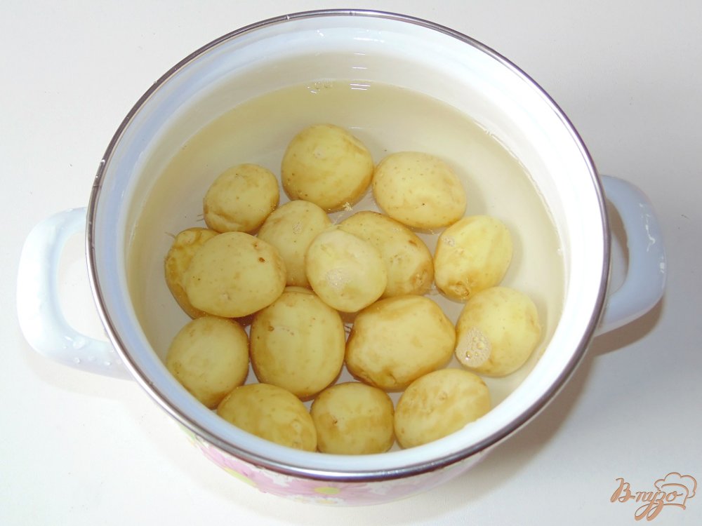 Молодой картофель с укропом и чесночными стрелками Молодой картофель с укропом и чесночными стрелками