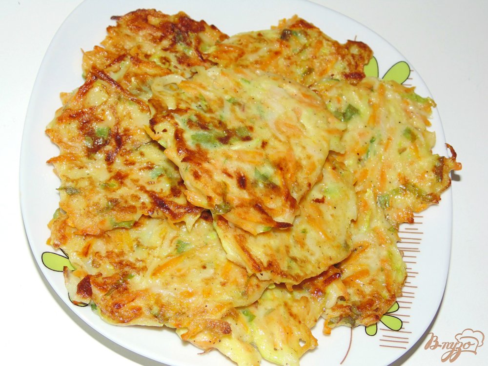 Оладьи из кабачка с морковью и луком Оладьи из кабачка с морковью и луком