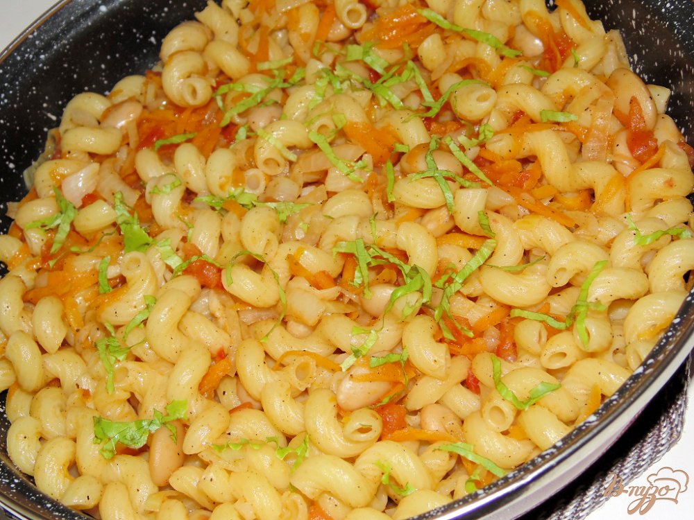 Паста из твердых сортов с фасолью и овощами Паста из твердых сортов с фасолью и овощами