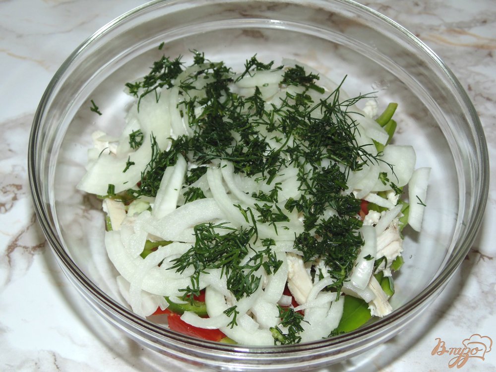 Салат из отварной курицы с овощами Салат из отварной курицы с овощами