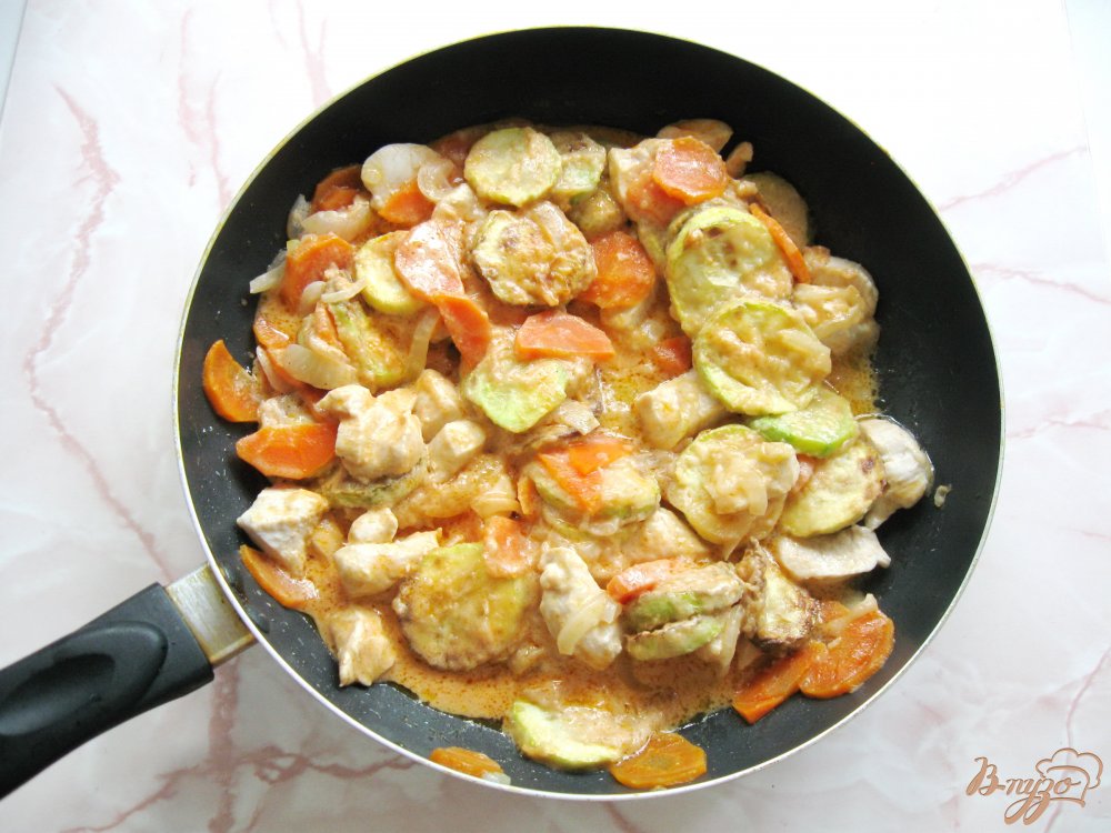 Куриная грудка с кабачками Куриная грудка с кабачками