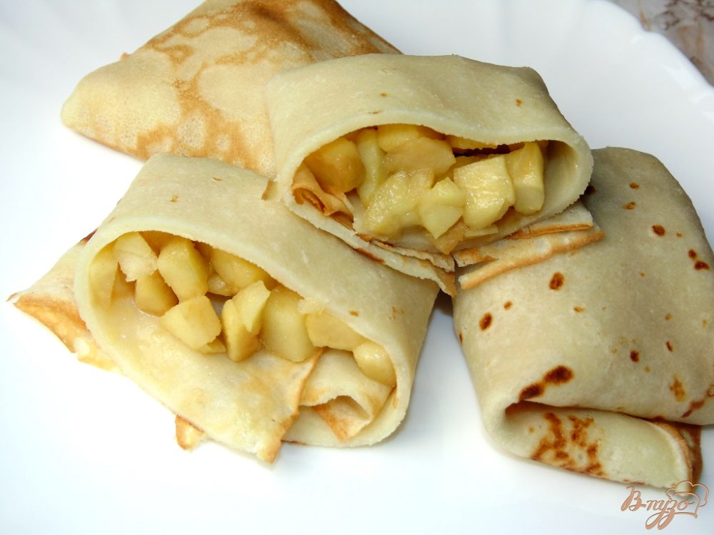 Блины с яблочной начинкой Блины с яблочной начинкой