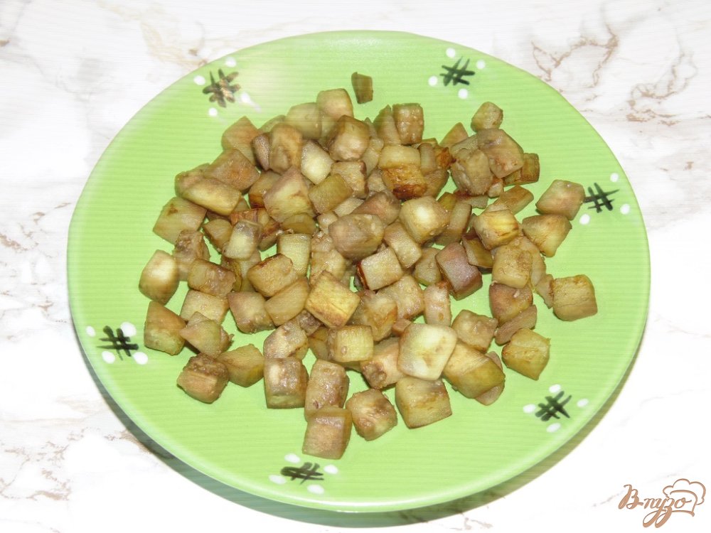 Гренки с баклажаном и мясом птицы Гренки с баклажаном и мясом птицы
