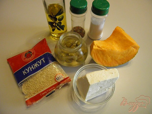 Салат с брынзой, тыквой и оливками Салат с брынзой, тыквой и оливками