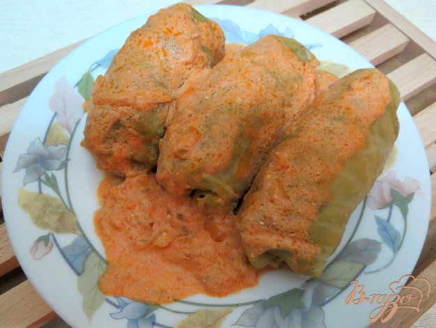 фото рецепта: Голубцы с фаршем и шампиньонами
