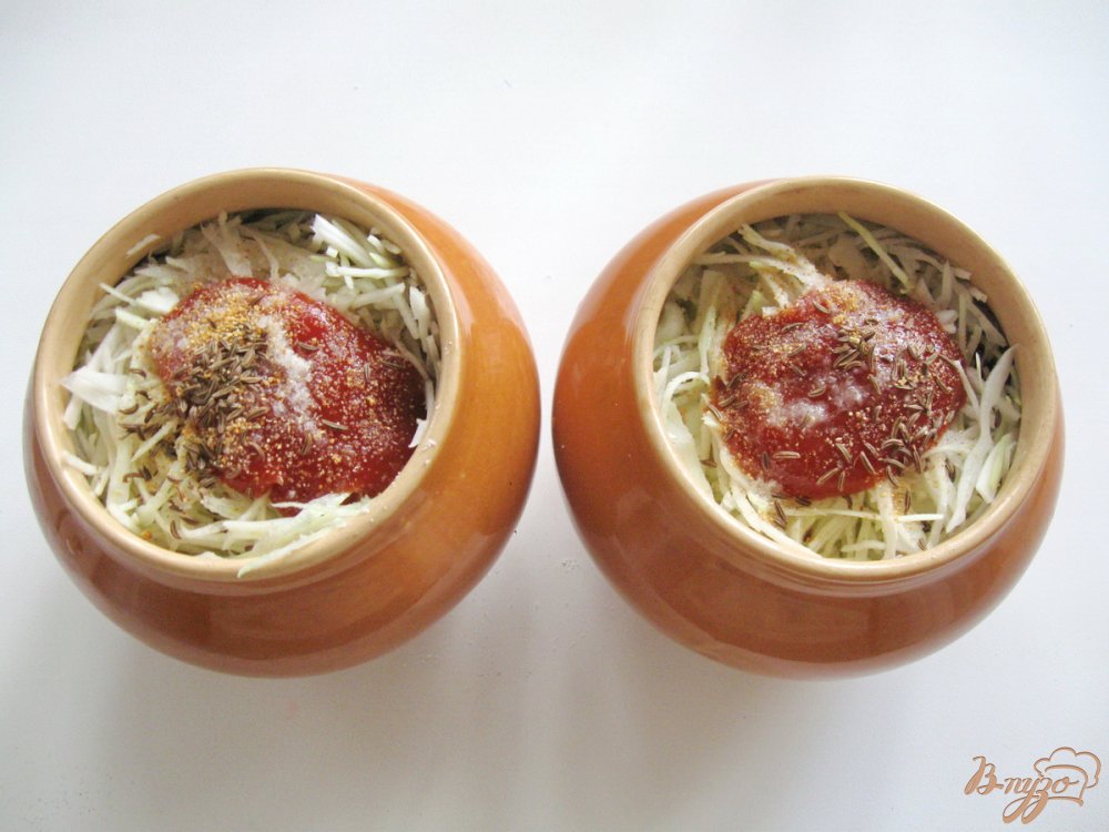Капуста с курицей в горшочке Капуста с курицей в горшочке