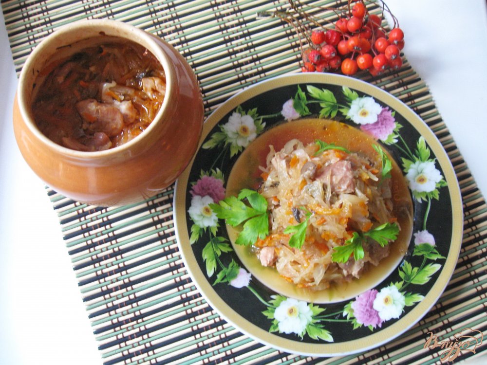 Капуста с курицей в горшочке Капуста с курицей в горшочке