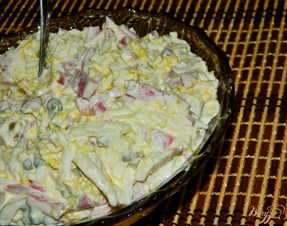 Салат из пекинской капусты с горошком Салат из пекинской капусты с горошком