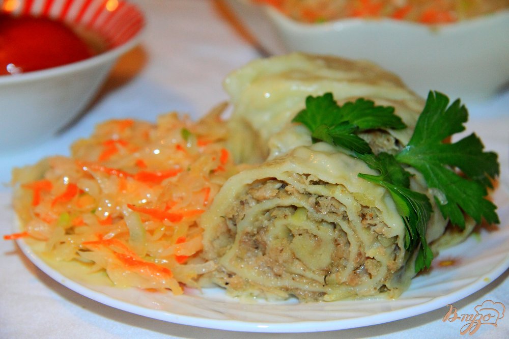 Фото приготовление рецепта: Ханум с мясным фаршем и картофелем шаг №14