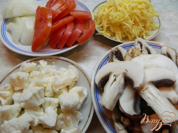 Овощная пицца с грибами Овощная пицца с грибами