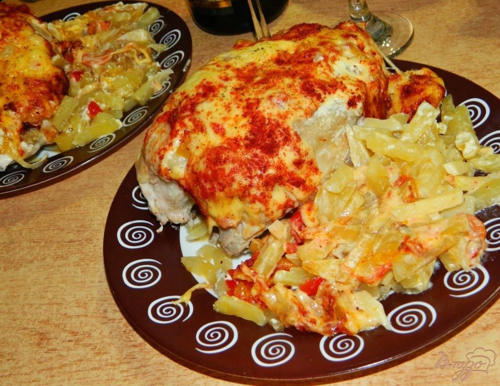 Куриные грудки, запечёные с овощами Куриные грудки, запечёные с овощами