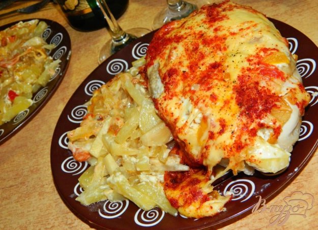 фото рецепта: Куриные грудки, запечёные с овощами