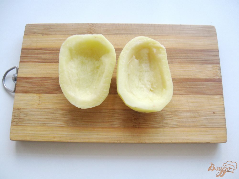 Картофель фаршированный куриным фаршем Картофель фаршированный куриным фаршем