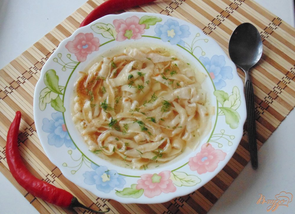 Куриный суп с блинчиками Куриный суп с блинчиками