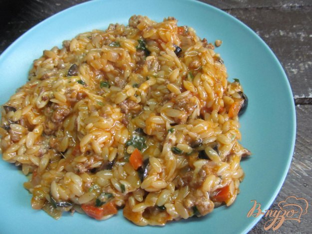 орзо с фаршем. макароны с фаршем и брокколи на сковороде. трюфельная паста орзо. паста орзо что это с курицей и овощами. паста орзо с курицей.