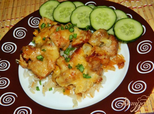 фото рецепта: Мясо под сырной шапкой
