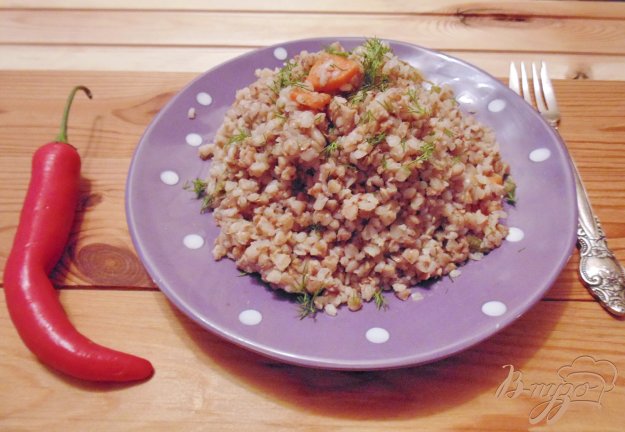 фото рецепта: Постная гречневая каша с овощами