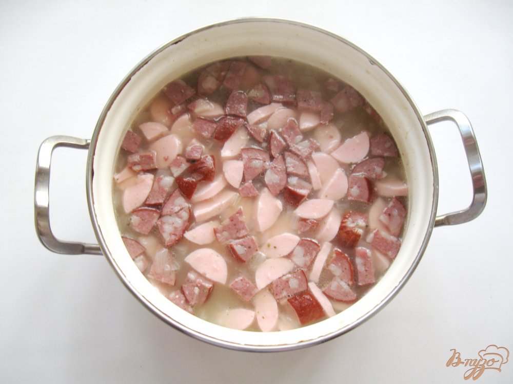 Рисовый суп с колбасой и сосисками Рисовый суп с колбасой и сосисками