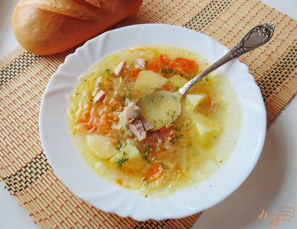 Щи с квашеной капустой и бужениной Щи с квашеной капустой и бужениной
