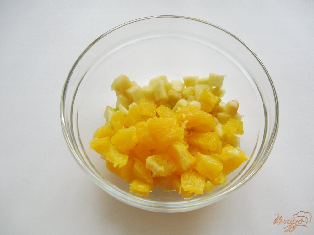 Десерт из яблочно-апельсинового желе