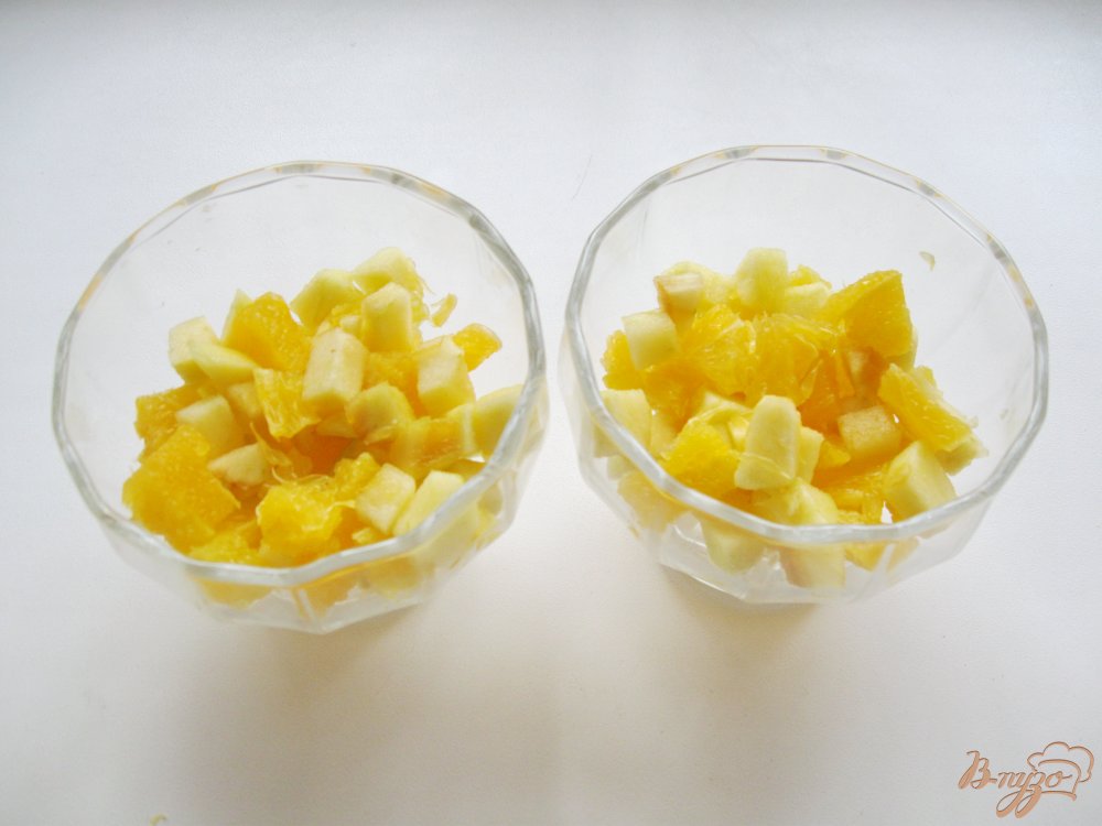 Десерт из яблочно-апельсинового желе