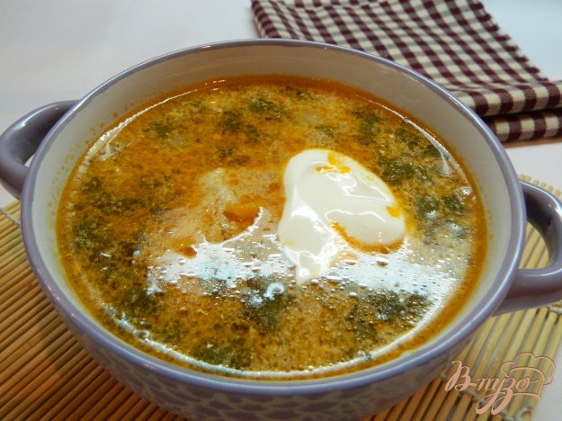 фото рецепта: Зеленый борщ на мясном бульоне