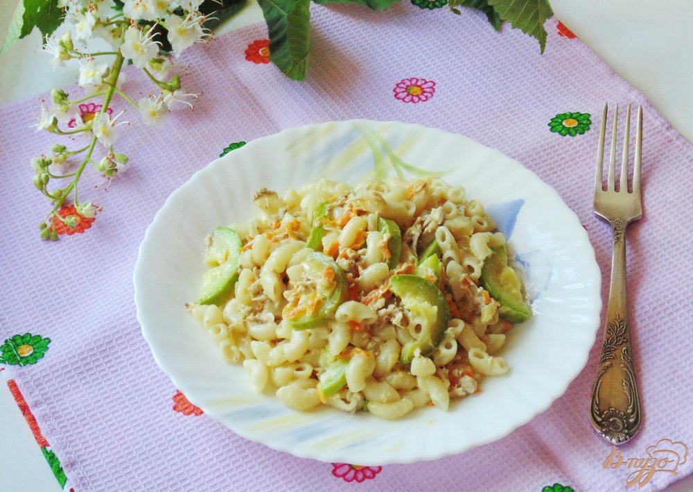 Паста с кабачками и мясом в сливках Паста с кабачками и мясом в сливках