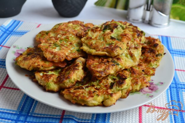 фото рецепта: Кабачковые оладьи с курицей