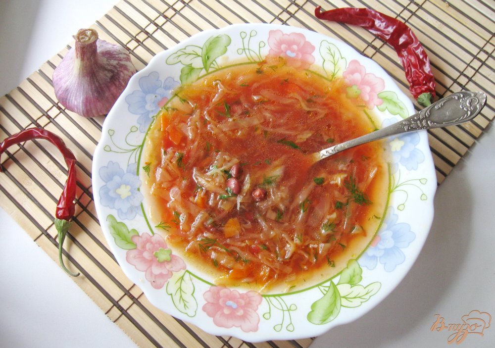 Постный борщ с фасолью Постный борщ с фасолью