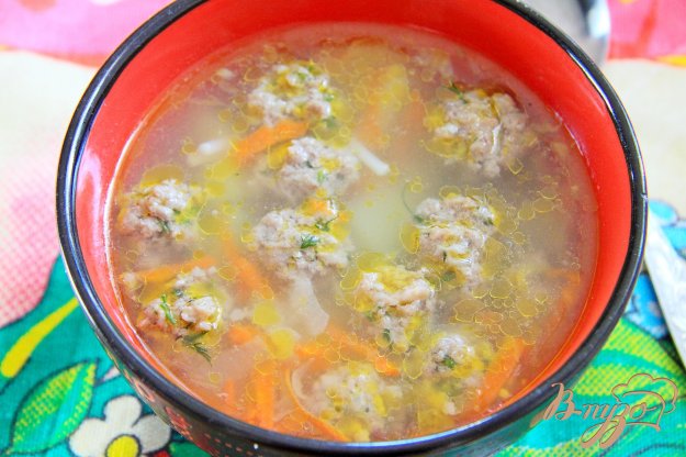 фото рецепта: Суп с фрикадельками и макаронами