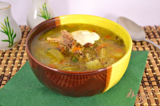 фото рецепта: Рассольник с курицей и пшеном в мультиварке