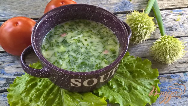 фото рецепта: Окрошка с тремя видами мяса